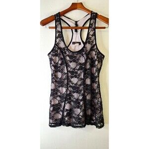 Vtg 90's Y2K VOLUME ONE Lace Cami Top Womens XL Lace Up Back Halter Style Gothic